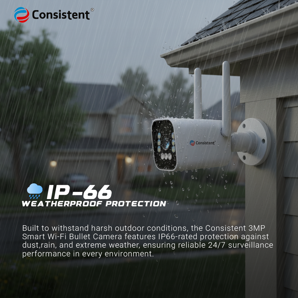 Consistent 3MP Smart Wi-Fi Bullet Camera CEYE Series | IP66 Outdoor Security Camera | Human Detection | CT-CM-BW3M