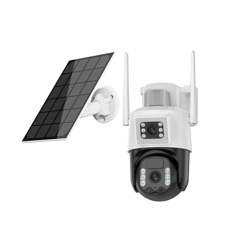 Consistent 4G Solar Linkage Mini Pan-Tilt Camera (CT-CM-6MLPT) 3+3MP Solar Powered 4G Sim Based CCTV Outdoor Security Camera with 7W Solar Panel Built-in Battery | Surveillance for Agriculture | Remote Area | Construction Site | Garden