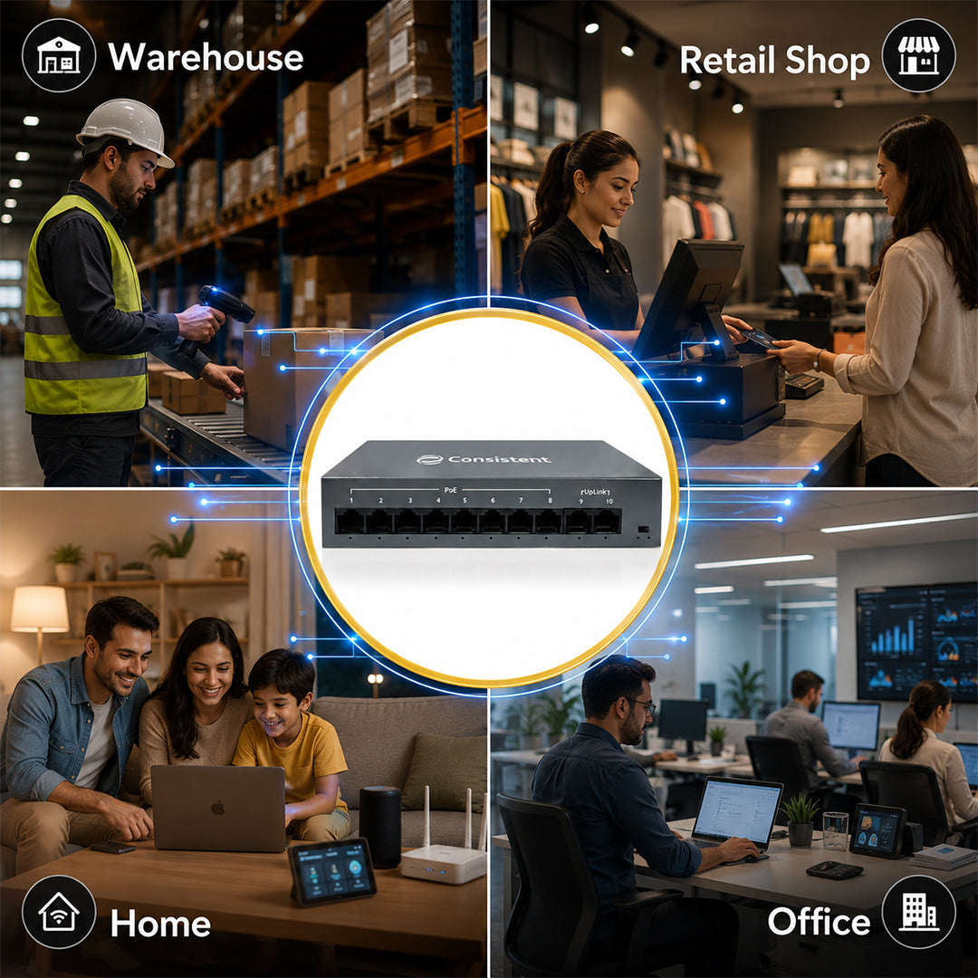 Consistent POE Switch 8CH Gold (C-8P-2UE-G)