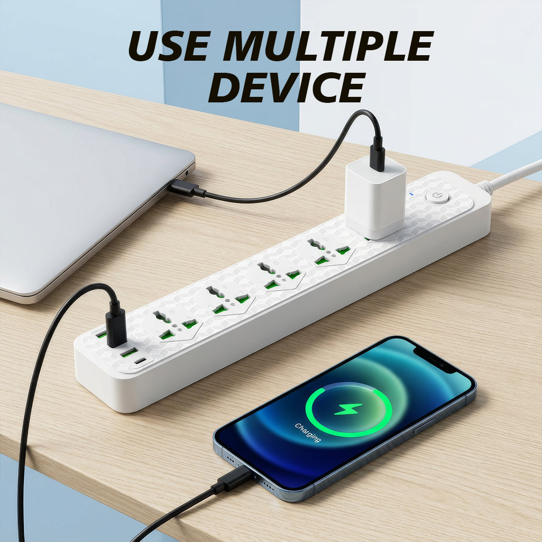 Consistent POWER SOCKET EXTENSION With 3USB+1PD 3m (CTEC004E30M)