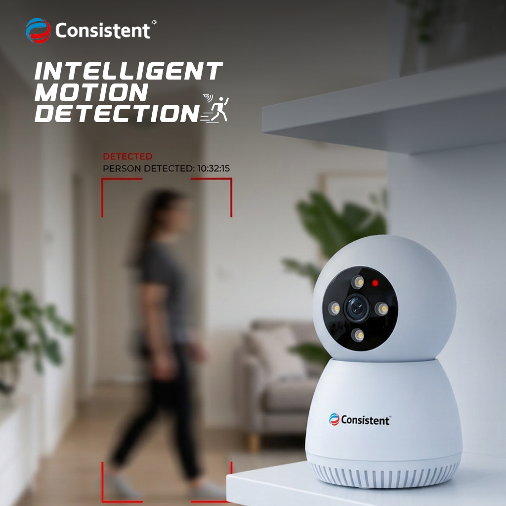 Everest Store CEYE Series 3MP mini robot Wi-Fi camera with pan-tilt, smart human detection, ideal for home security.