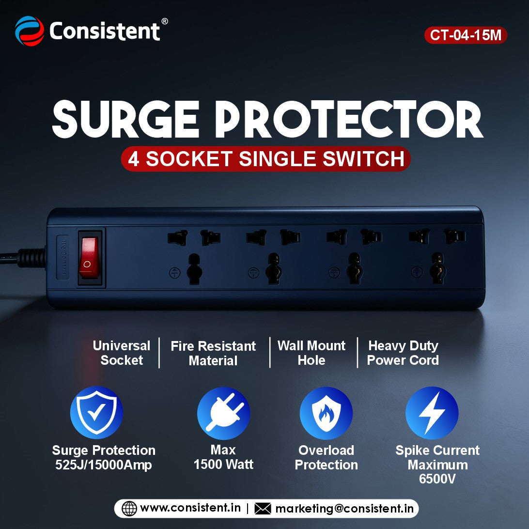 Consistent Surge Protector – 4 Port | (CT-04-15M)