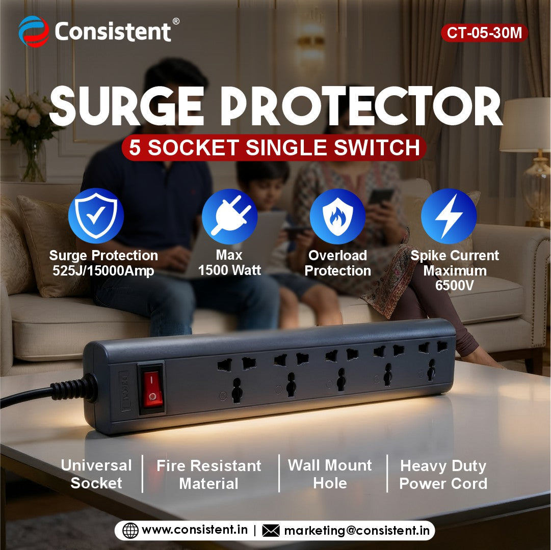Consistent Surge Protector – 5 Port | (CT-05-30M)