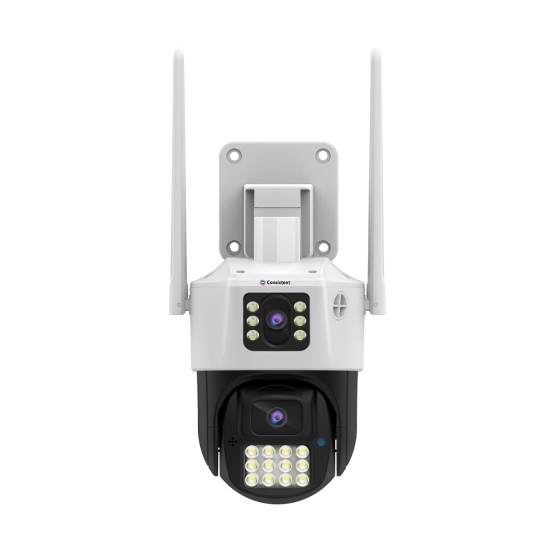 Consistent 4MP 4G SIM Based Dual Lens Pan Tilt CCTV Camera, Outdoor Indoor Security Camera, Water Proof, 2 Way Talk, Motion Detect, Supports SD Card Up to 256 GB, Color Night Vision (Protect Linkage)