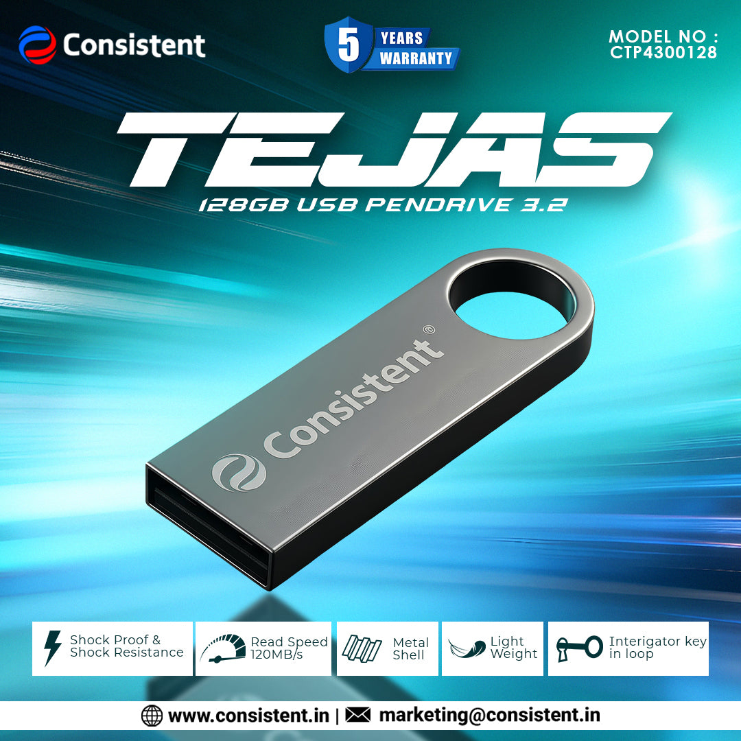CONSISTENT 3.2 TEJAS USB PEN DRIVE 128GB (CTP532128)