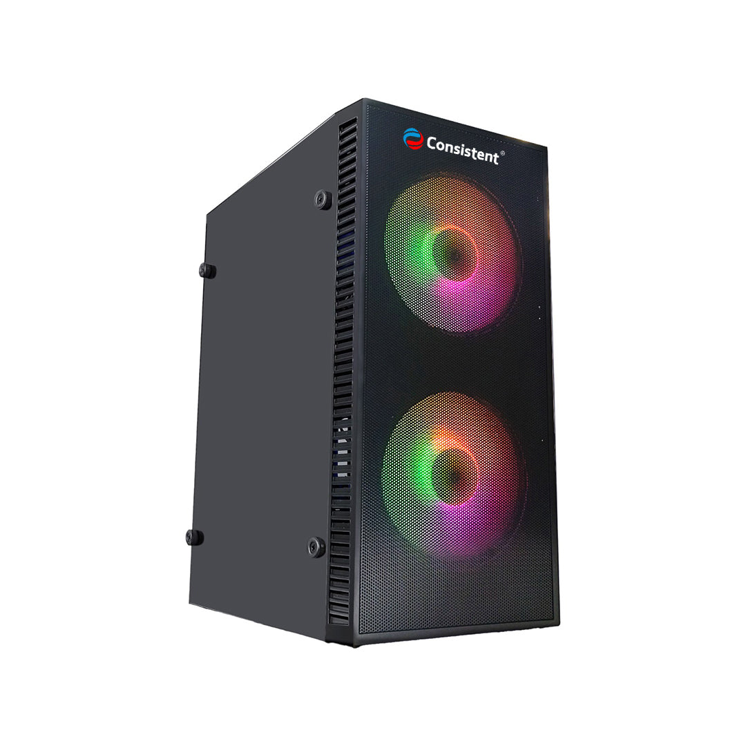 Everest Store Consistent THORN Mini ATX Cabinet with sleek black design and front panel ventilation.