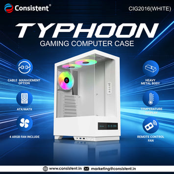 Consistent Typhoon Gaming Computer Case White (CIG2016)