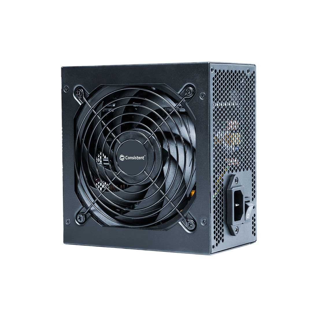 Everest Store Mercury 500W gaming power supply with 80 Plus Bronze certification, showing its black metal case and power connections.