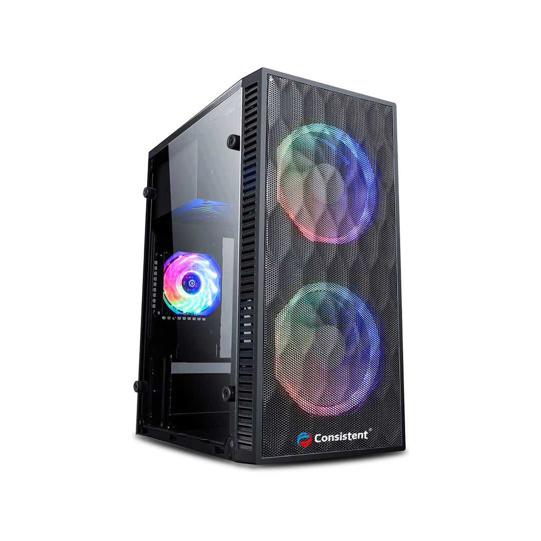 YODHA Consistent Mini ATX PC cabinet by Everest Store with sleek black design and front ventilation panel.