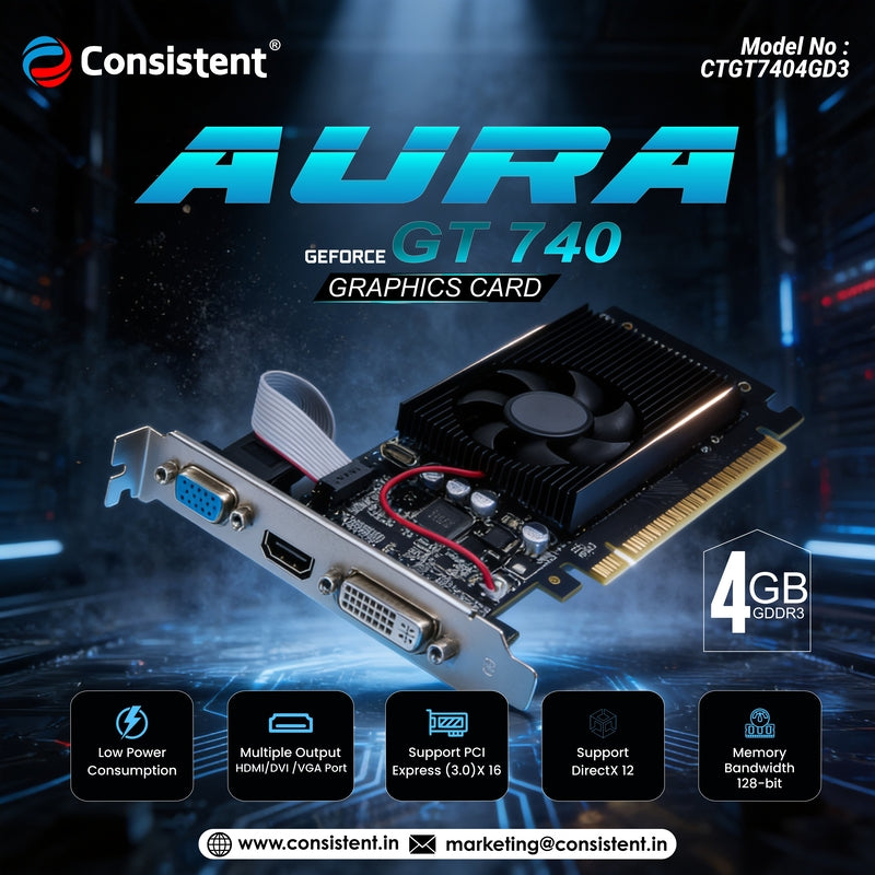 Consistent AURA – GeForce GT 740 Graphics Card – CTGT7404GD3