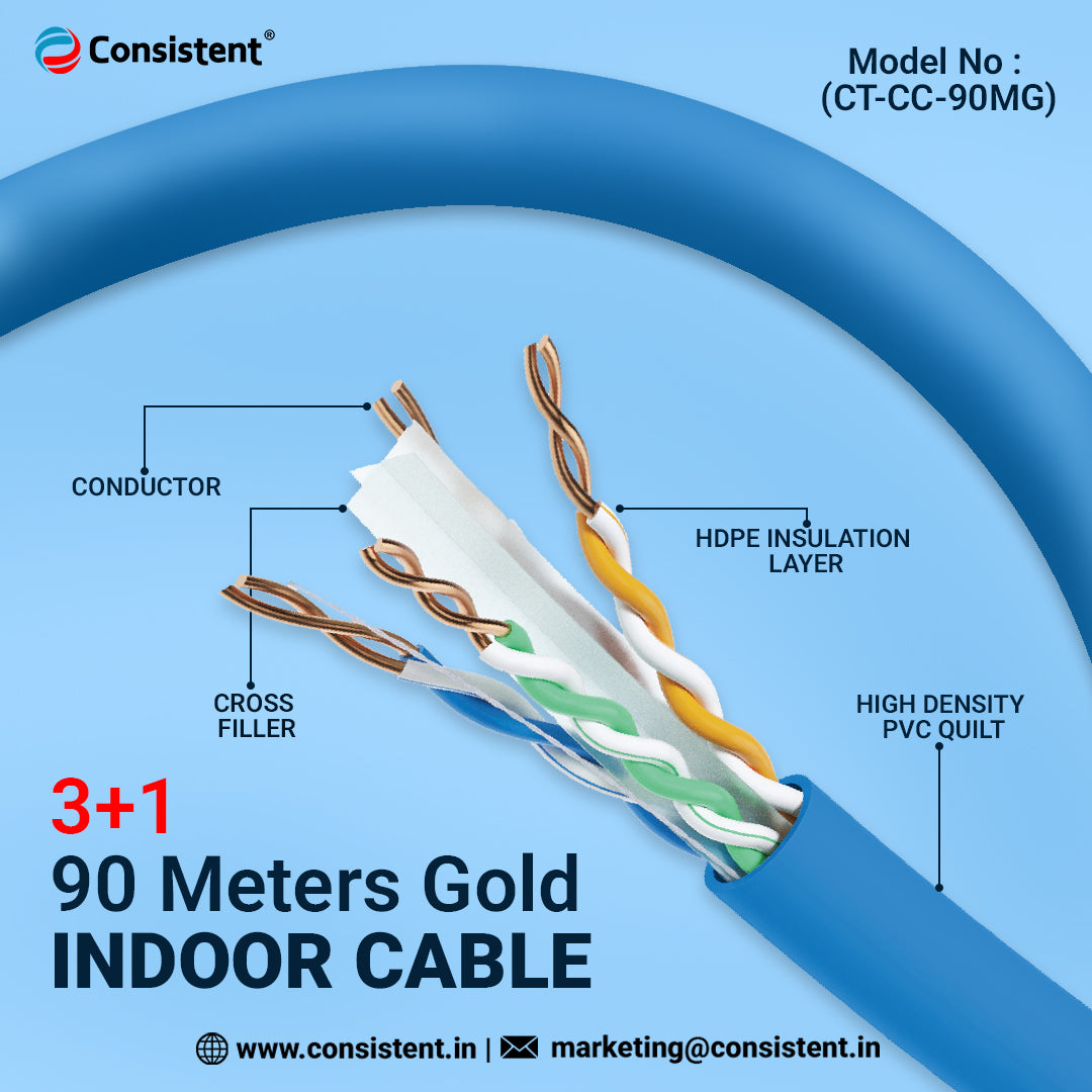 3+1  90 Meters Gold Indoor Cable