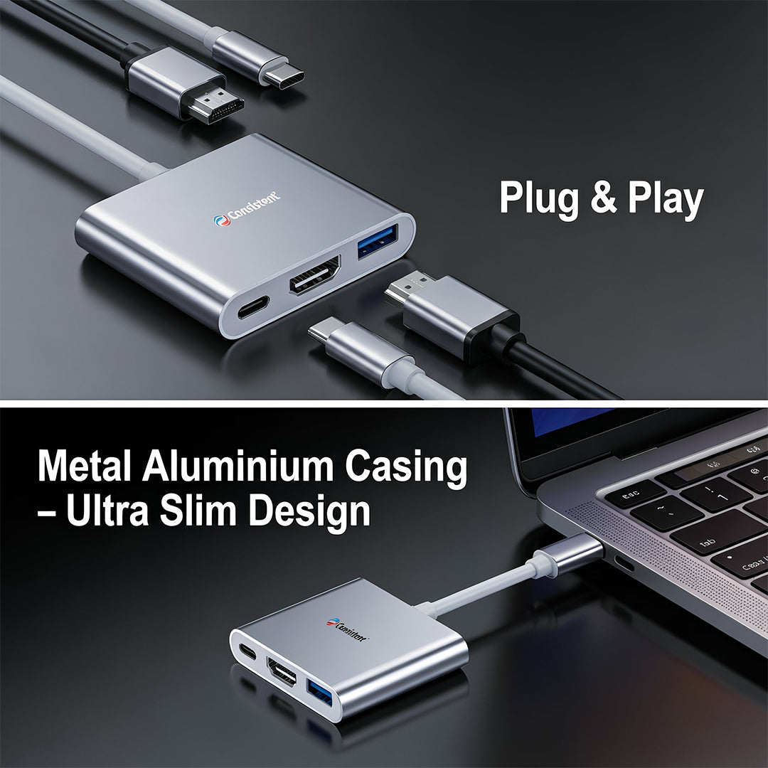 Consistent 3-in-1 TYPE-C DOCKS CONNECTO (CTUD1031C)