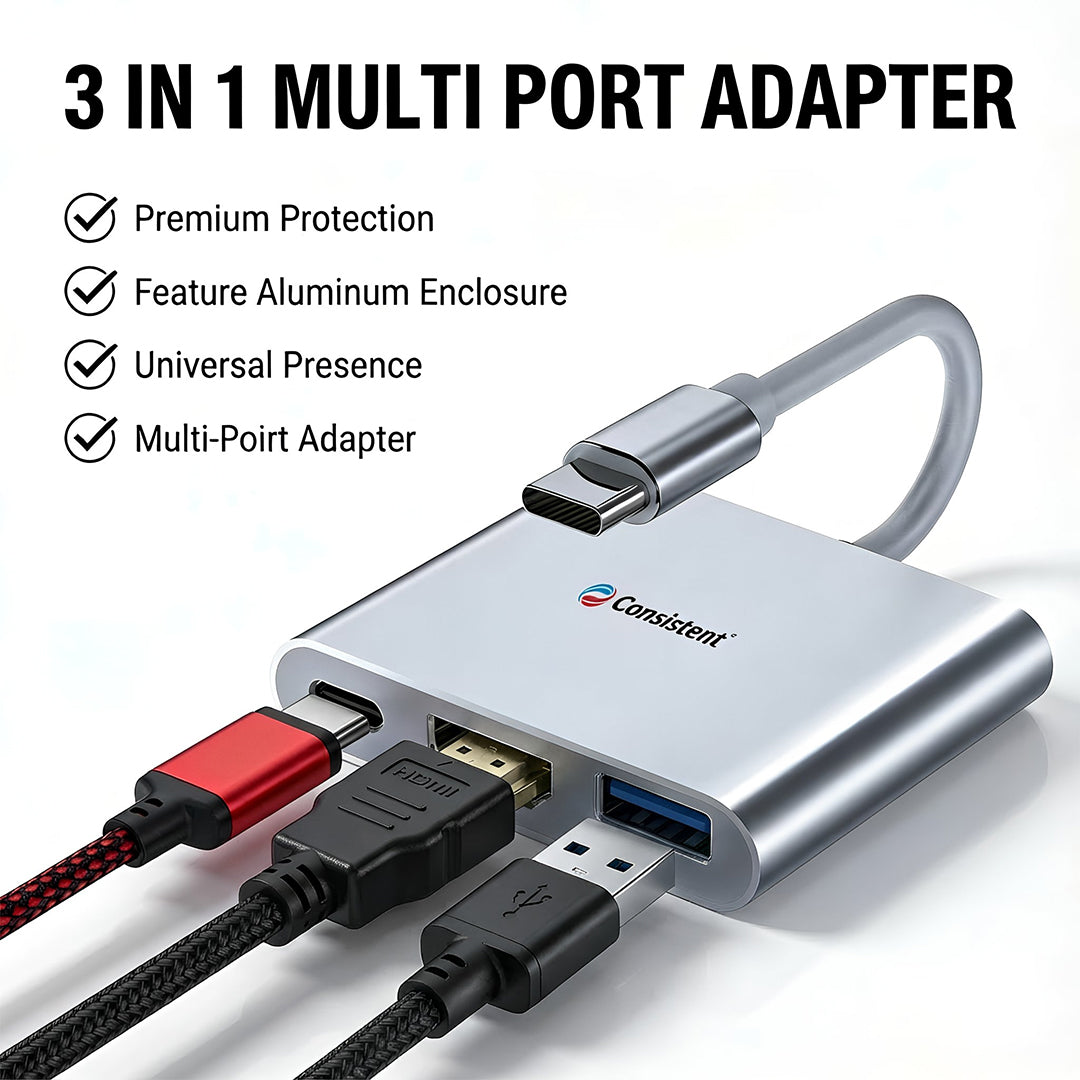 Consistent 3-in-1 TYPE-C DOCKS CONNECTO (CTUD1031C)