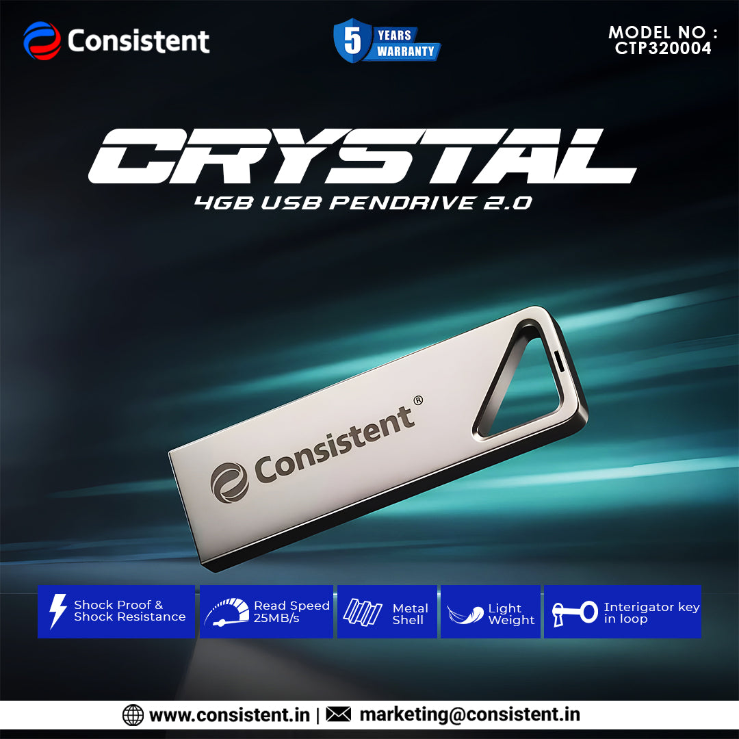 CONSISTENT 2.0 CRYSTAL USB PEN DRIVE 04GB (CTP320004)