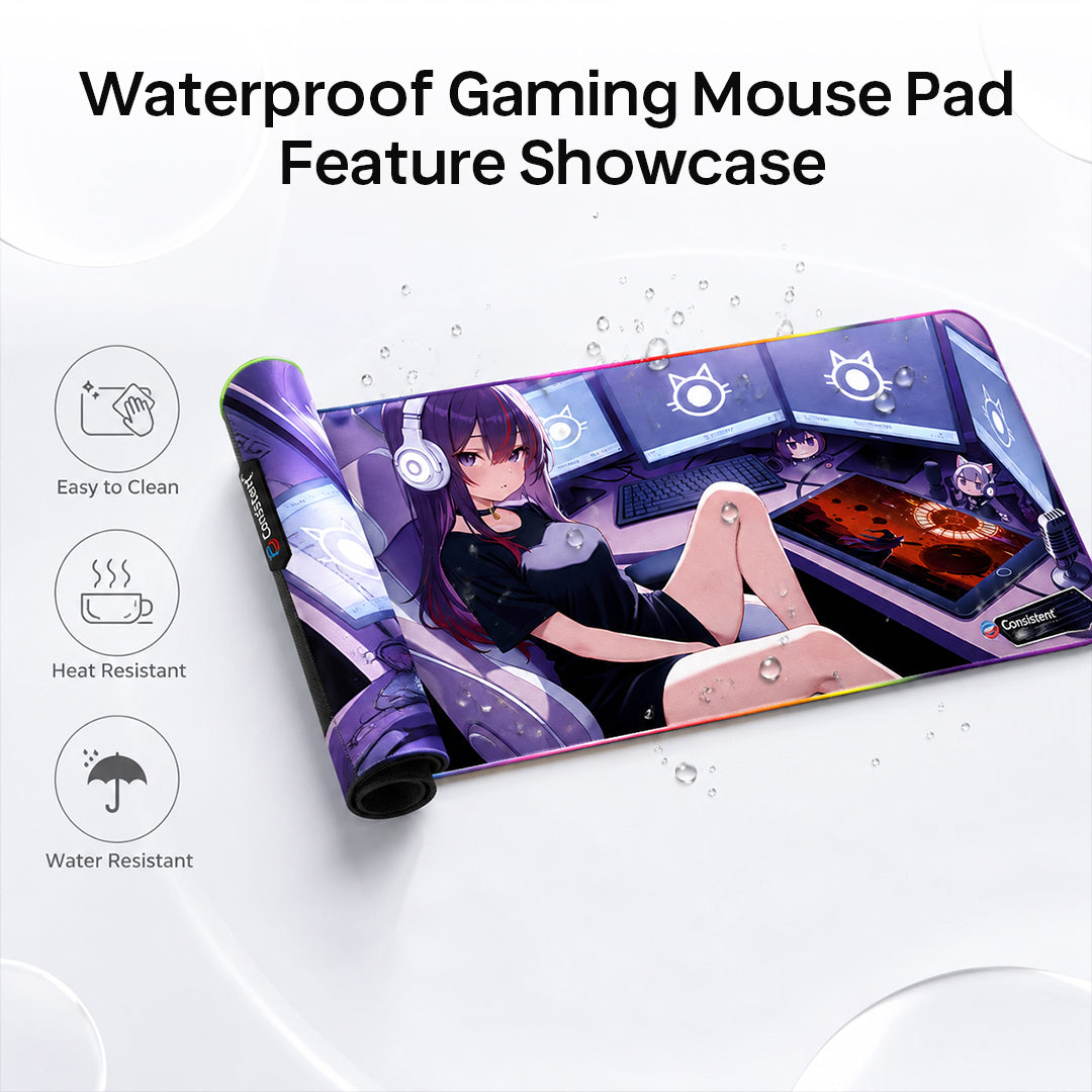 Consistent FLORA RGB Gaming Mouse Pad with LED Lighting, CTMPR50