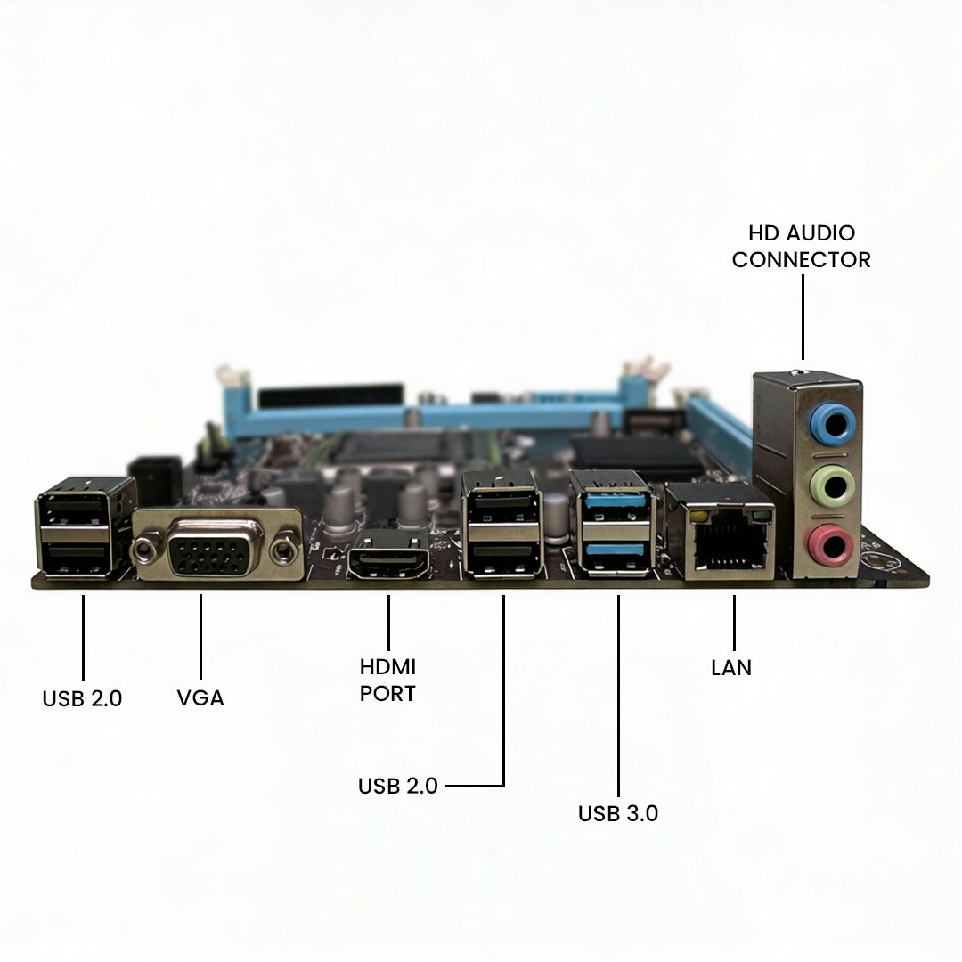 Consistent H-81 Motherboard 4th Gen i3, i5, i7, DDR3 Slots for RAM, Motherboard with Sound Card, SATA 2&3, 3Y Warranty