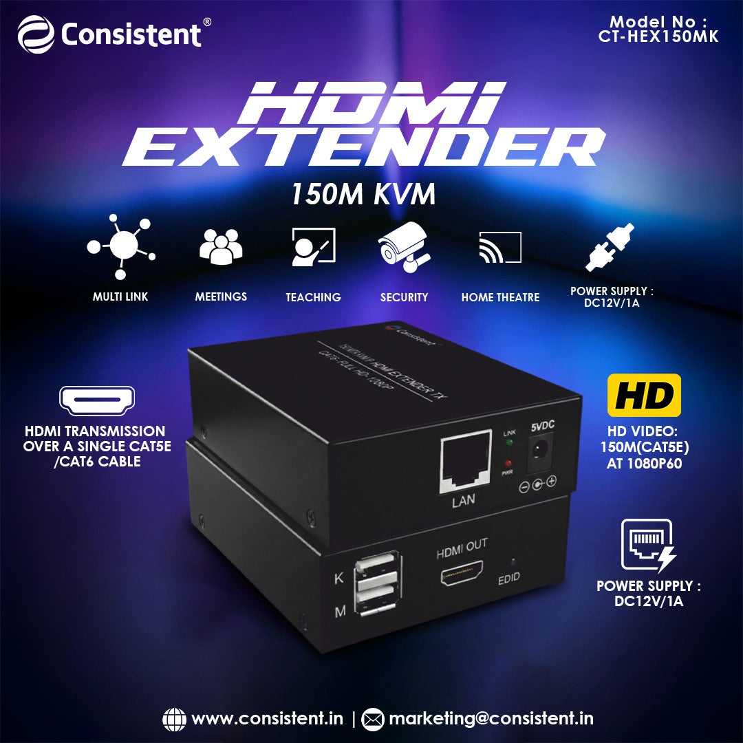 CON HDMI EXTENDER 150M KVM(CT-HEX150MK)