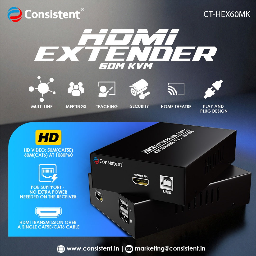 CON HDMI EXTENDER 60M KVM(CT-HEX60MK)