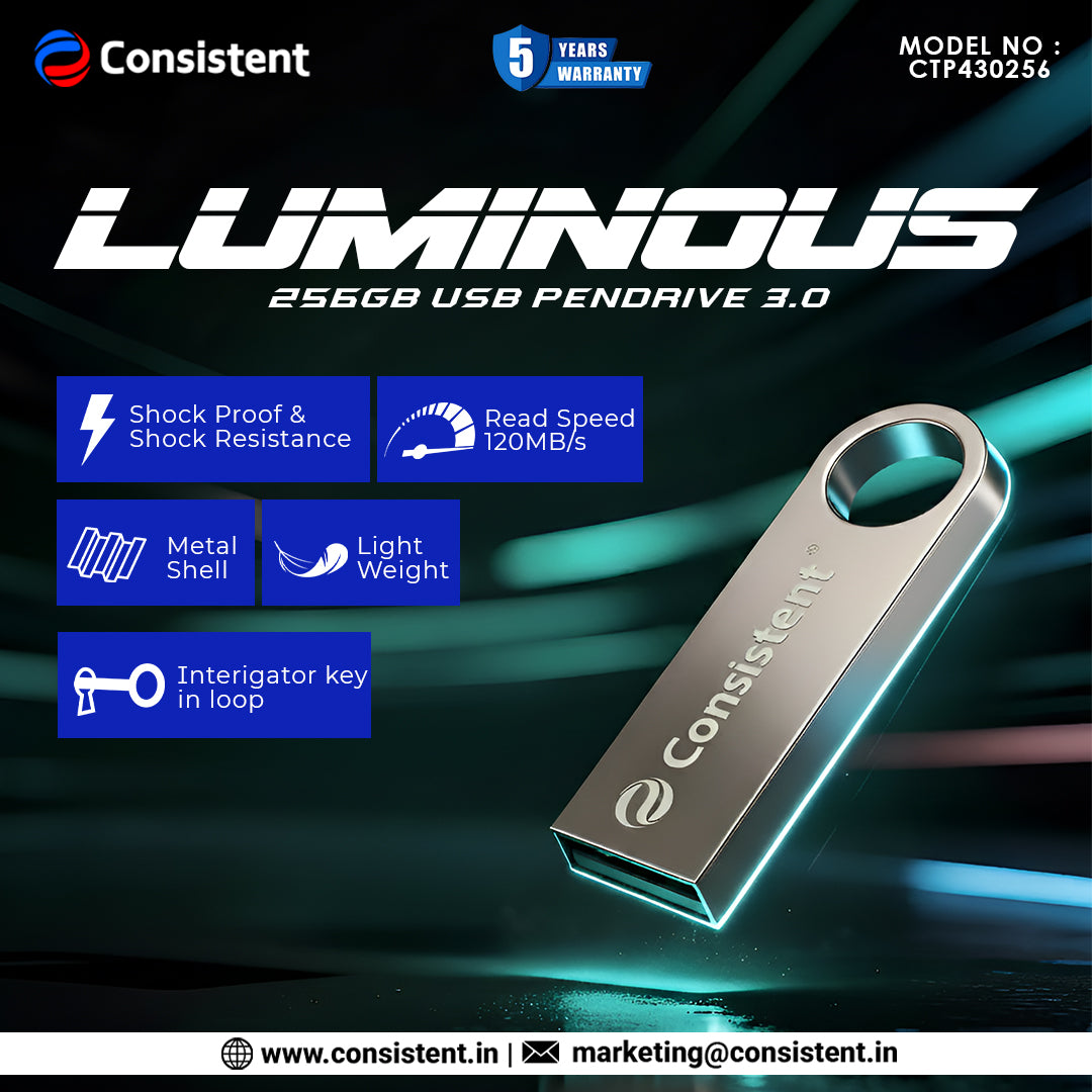 CONSISTENT 3.0 LUMINOUS USB PEN DRIVE 256GB (CTP430256)