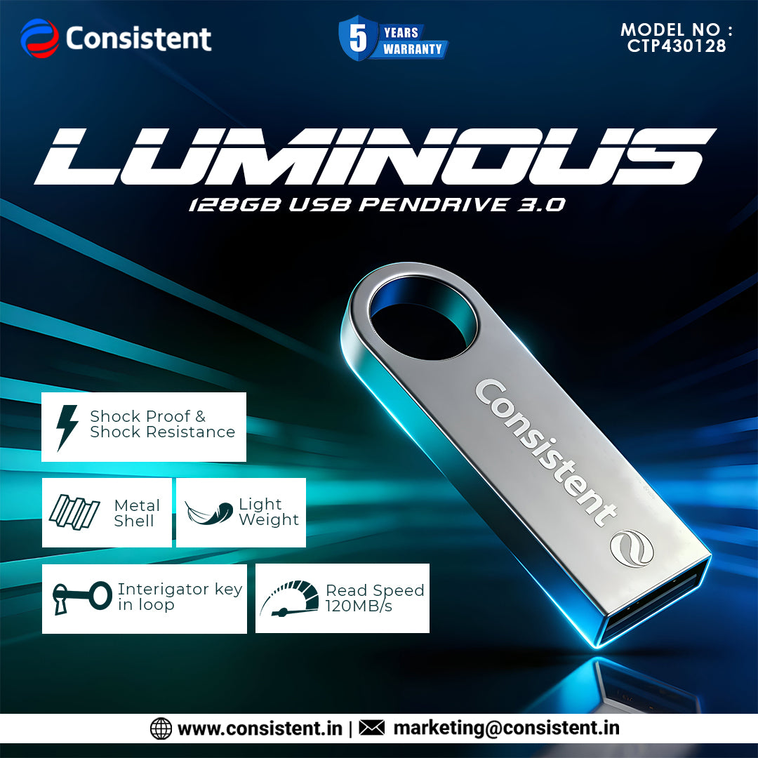 CONSISTENT 3.0 LUMINOUS USB PEN DRIVE 128GB (CTP430128)