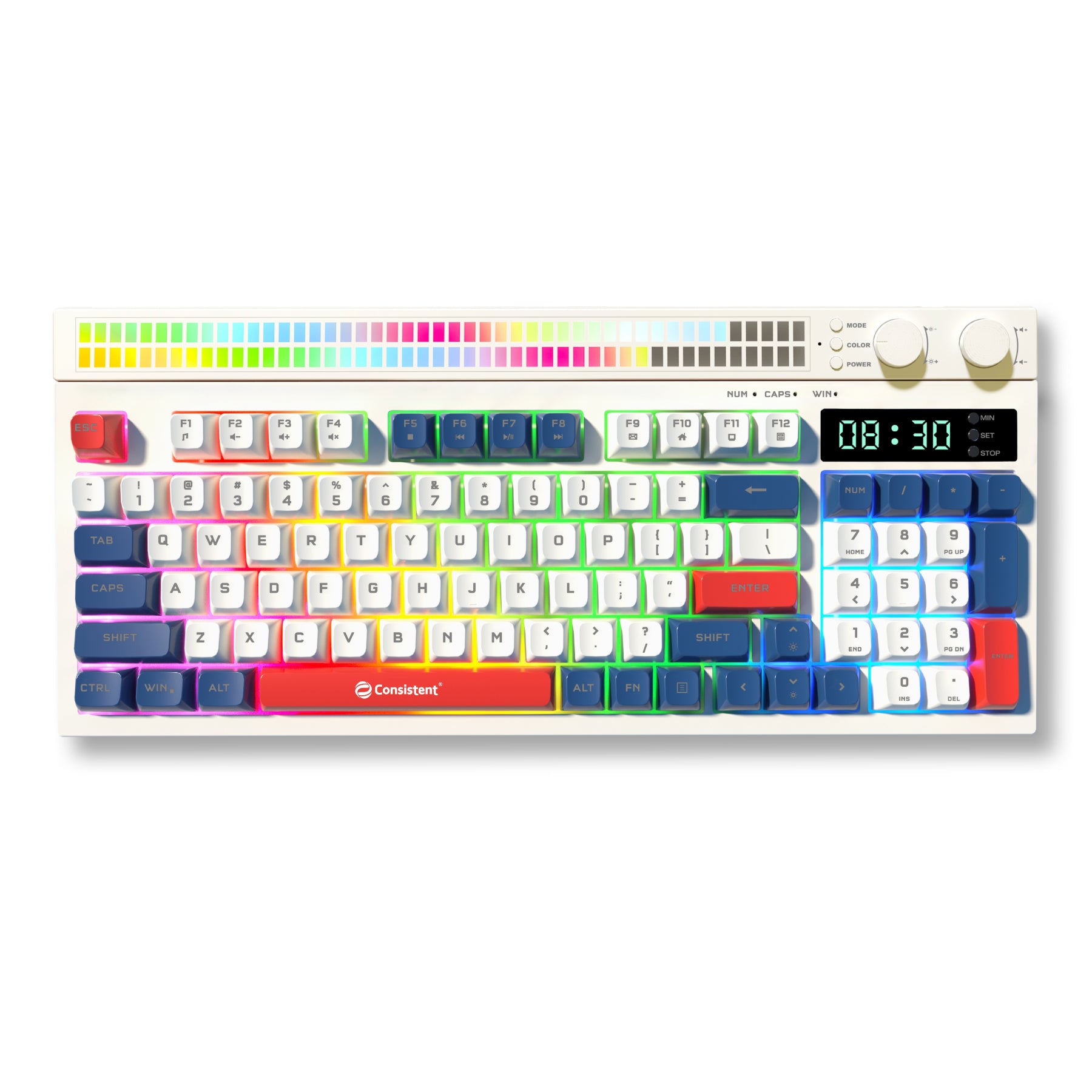 Consistent Moonlite Gaming Wired RGB Keyboard (CTGK1113) for Windows, USB Plug-and-Play, Keystrokes, RGB LED Effect, Stylish Slim Design, Water resistant, Noise free, 26 keys Anit-Ghosting.
