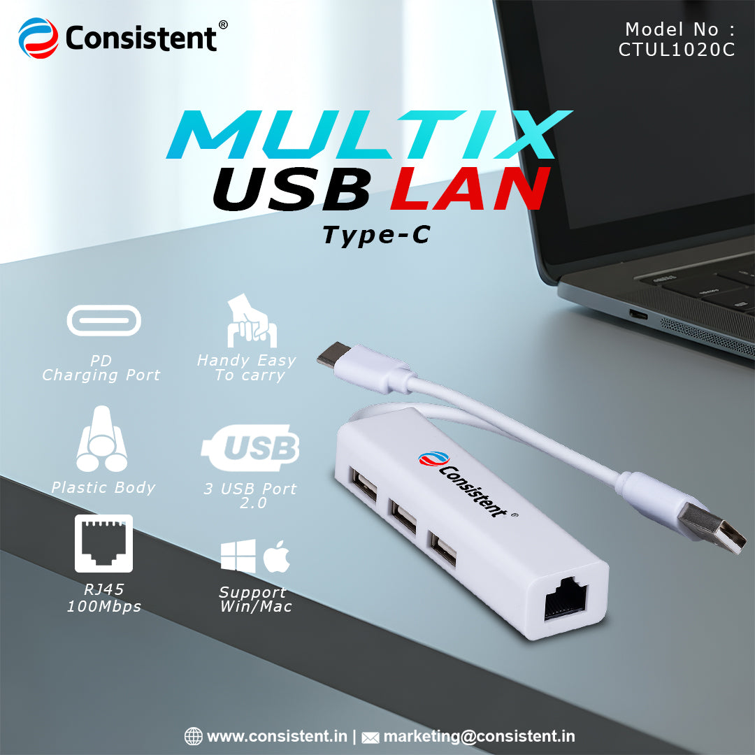 Consistent USB LAN TYPE-C MULTIX ( CTUL1020C)