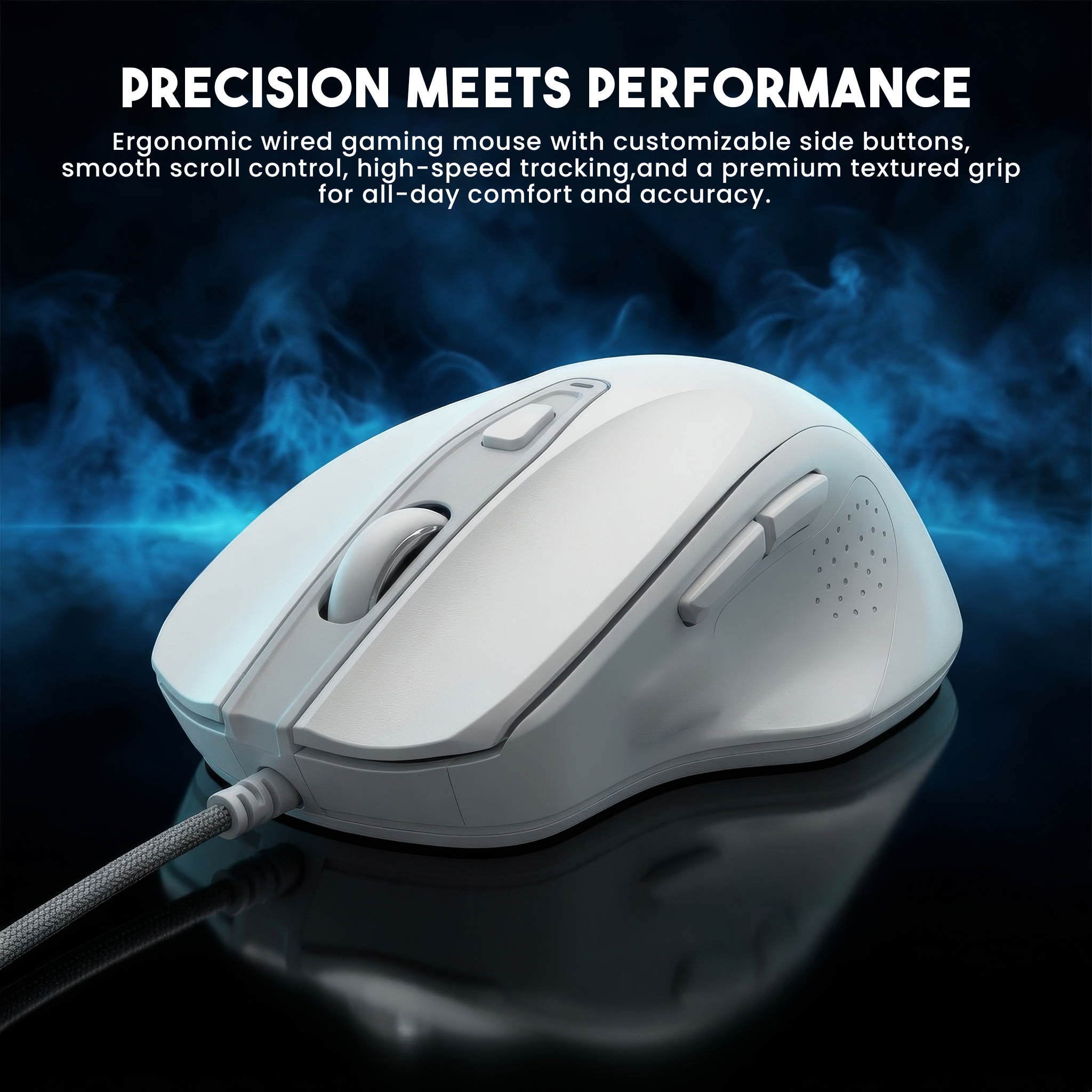 Consistent Orbit BT + 2.4GHz Rechargeable Wireless Mouse (CTMOB502) White