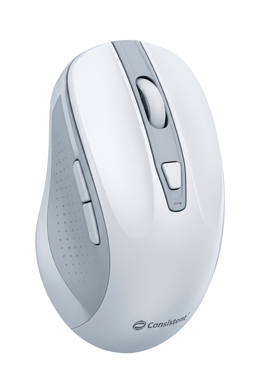 Consistent Orbit BT + 2.4GHz Rechargeable Wireless Mouse (CTMOB502) White