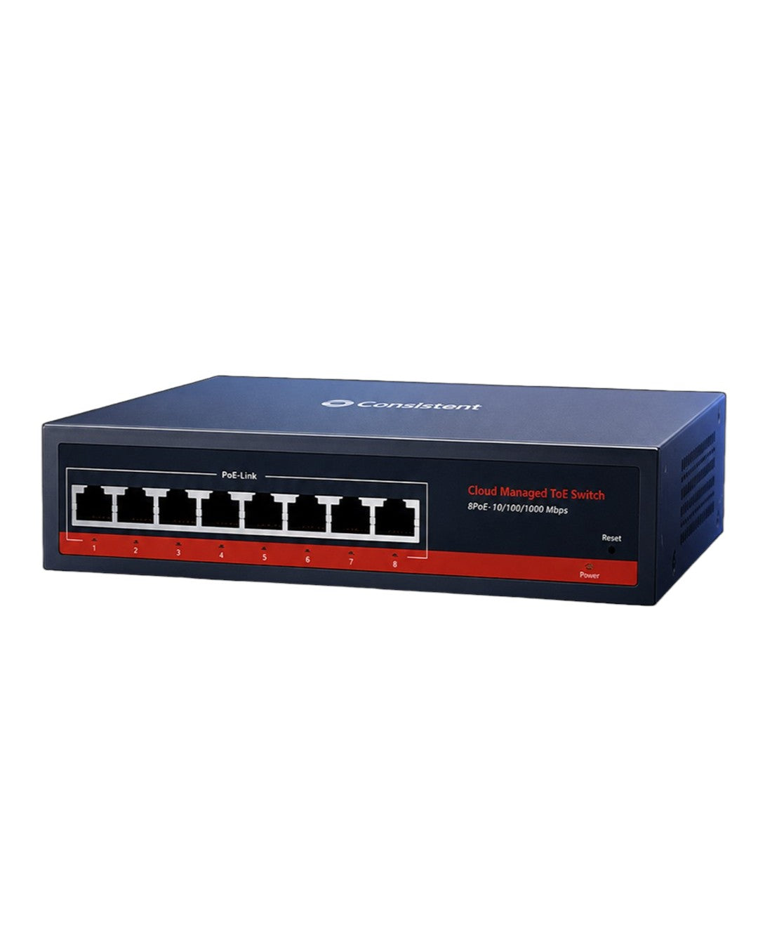 Consistent 8-Port Cloud Managed PoE Switch (CT-8P-CE)  | Gigabit 10/100/1000 Mbps | Up to 250m PoE Transmission | Plug &amp; Play