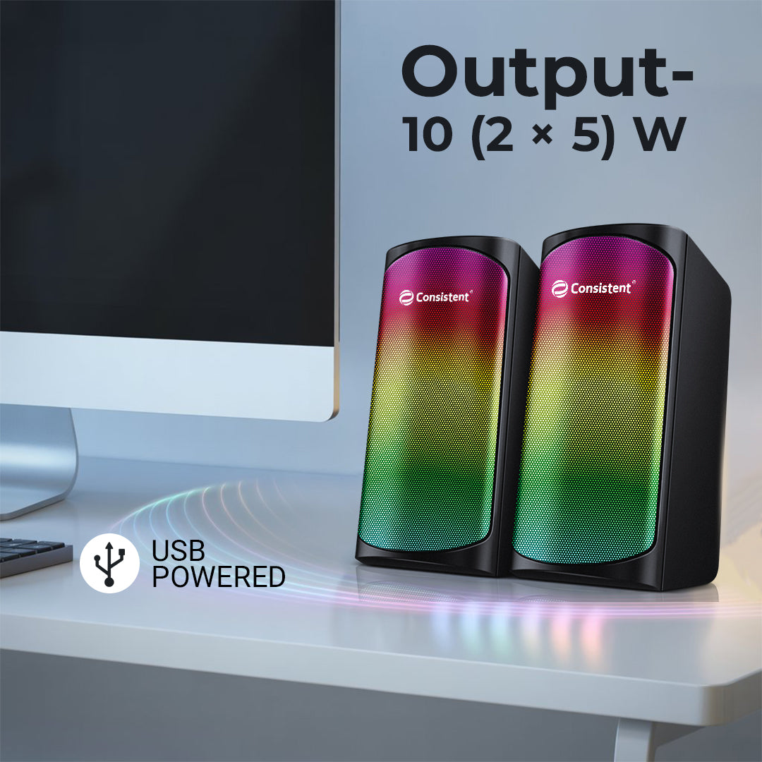 Consistent Bang Bang USB 2.0 Speaker | Dynamic RGB Lighting | PC Speakers