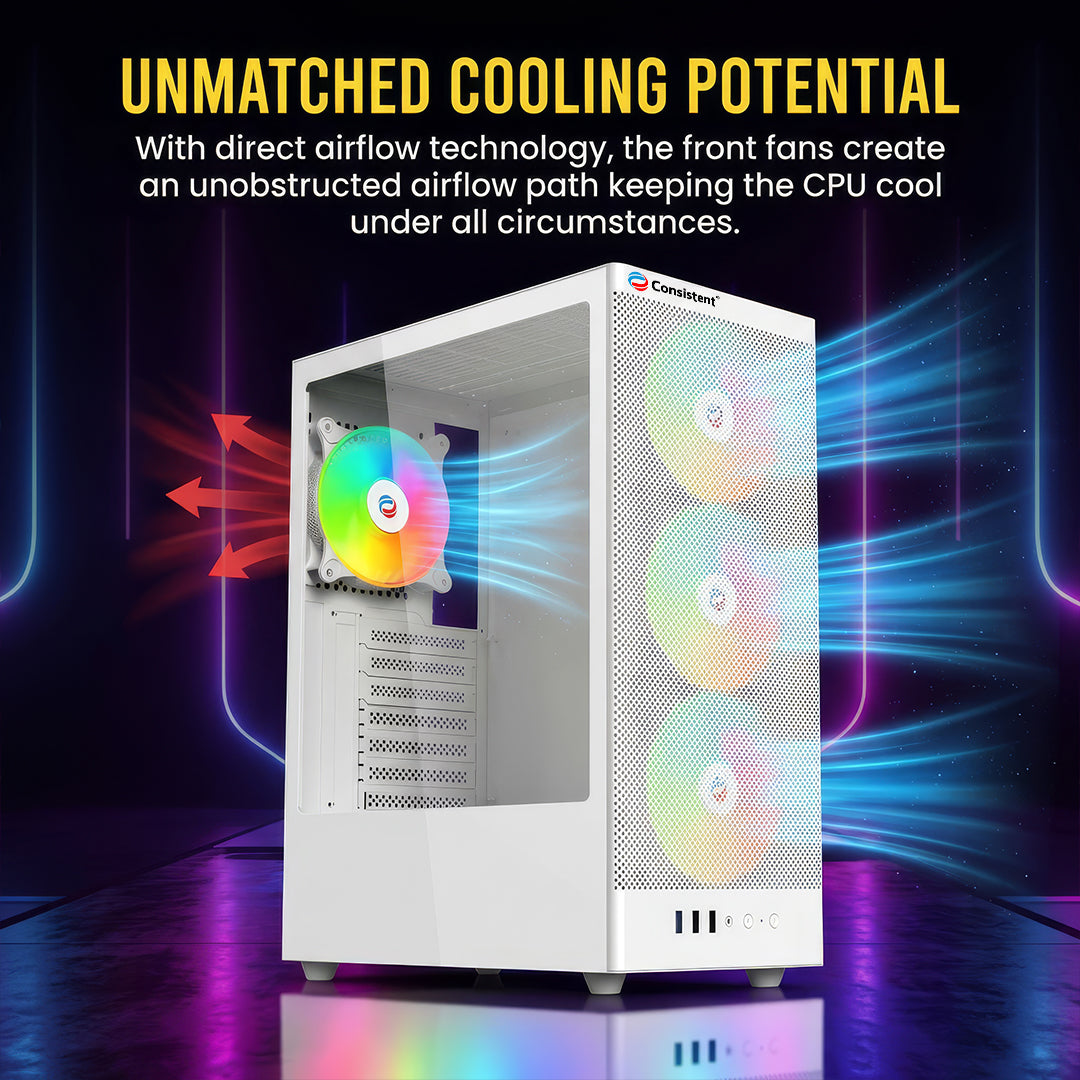 Consistent STRIKER Gaming Computer Case White (CIG2015)