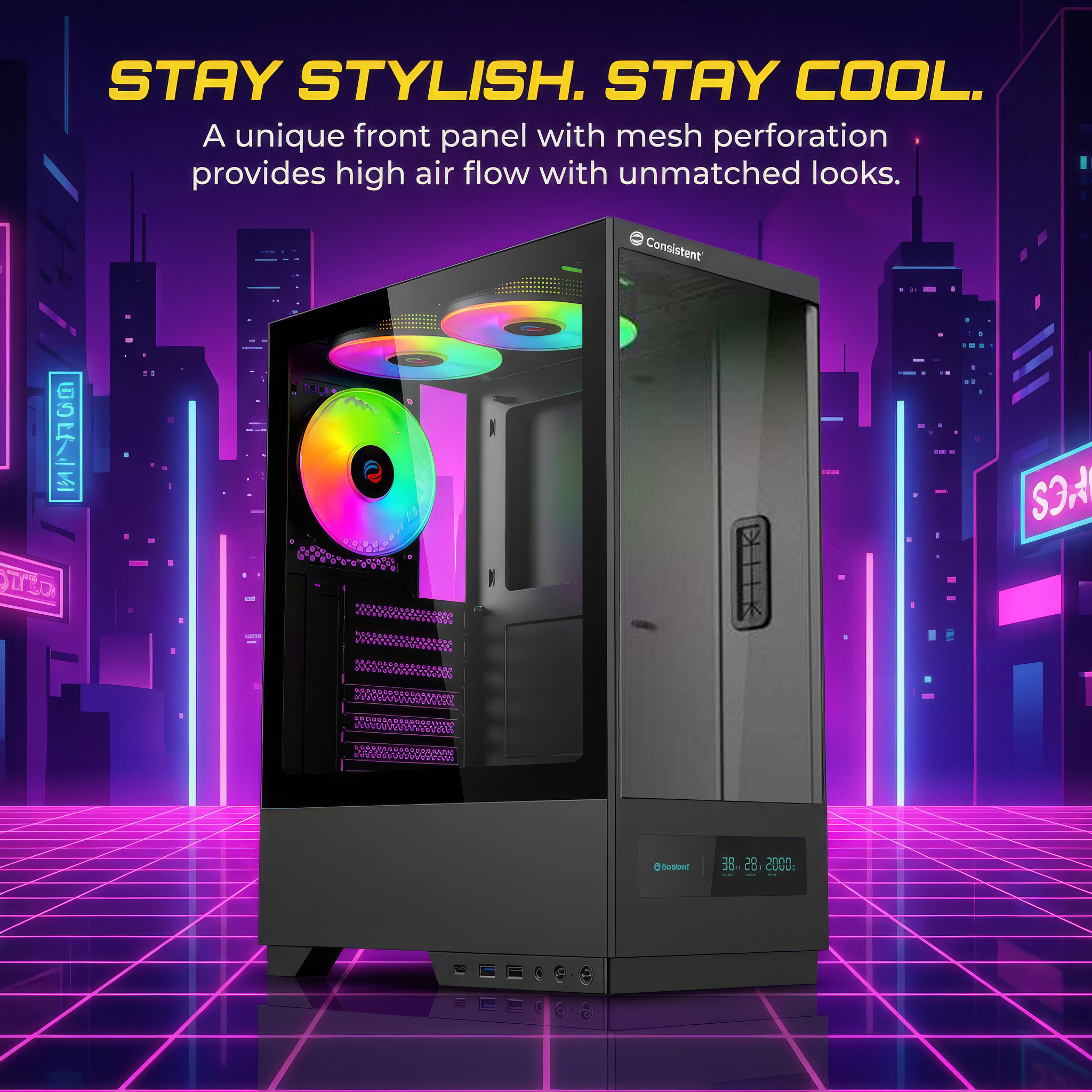 Consistent Typhoon Gaming Computer Case Black (CIG2016)