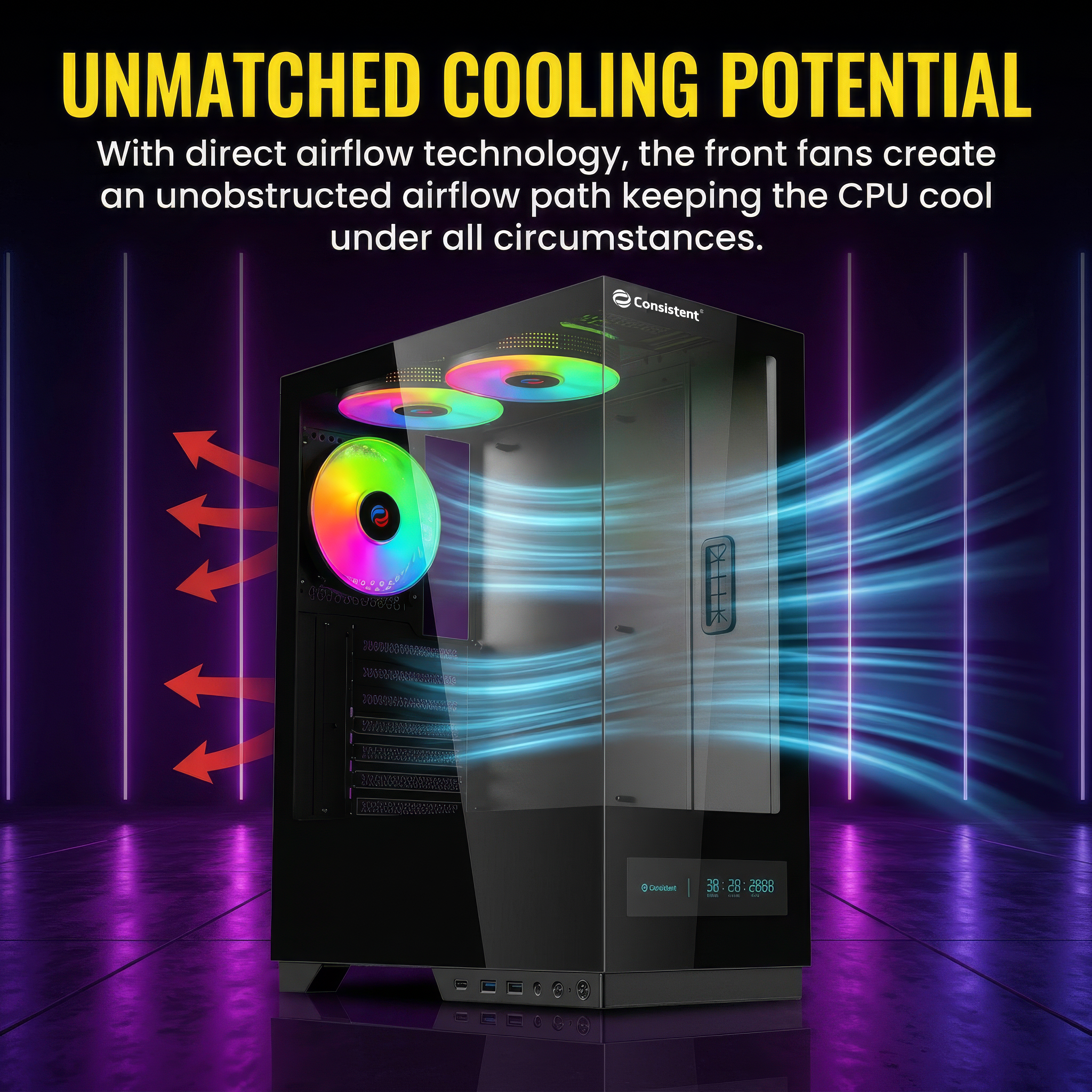 Consistent Typhoon Gaming Computer Case Black (CIG2016)