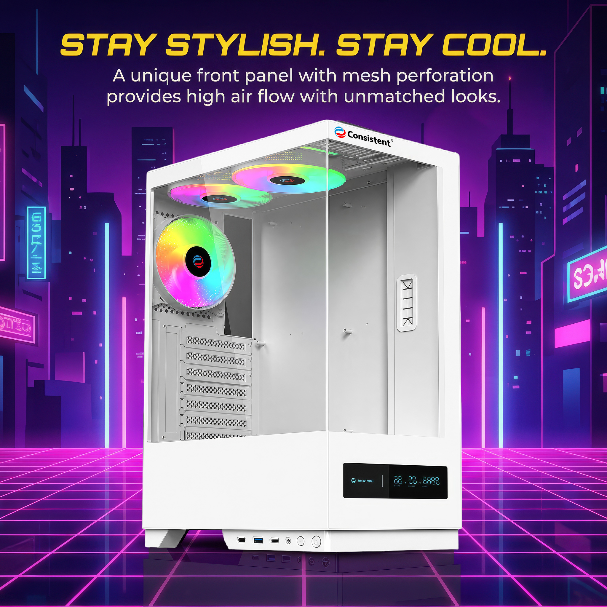 Consistent Typhoon Gaming Computer Case White (CIG2016)