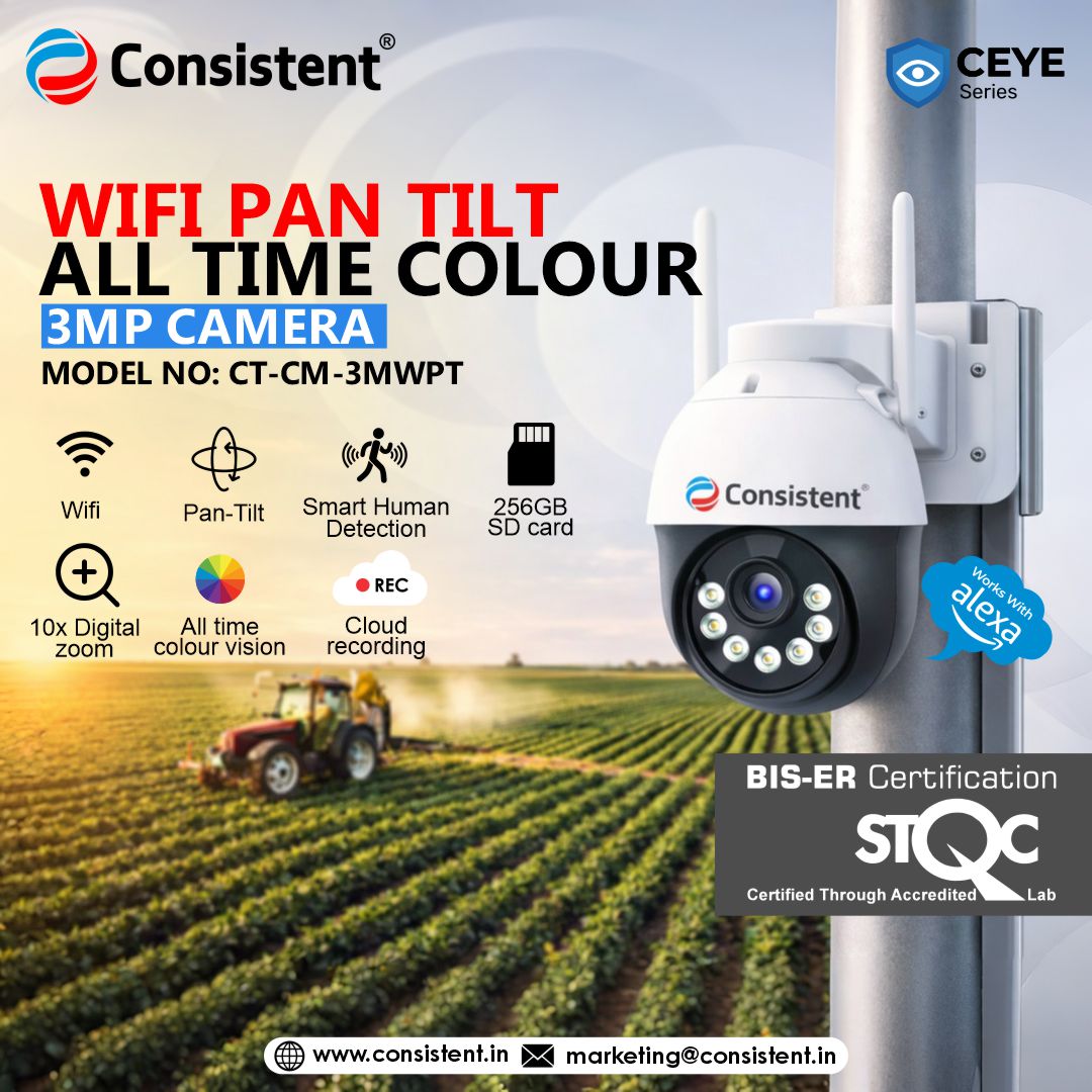 Consistent 3MP Wi-Fi Mini PT Camera CEYE Series || CT-CM-3MWPT